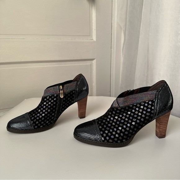 Socofy Laura Vita Elodie heeled ankle boots iridescent artsy fairy whimsy 8.5 - Picture 15 of 17